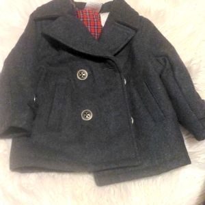 Charcoal Gray Koala Kids Wool Blend Pea Coat 6-9 months.
